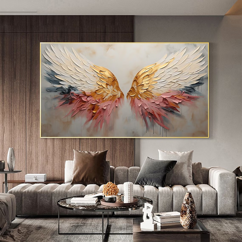 3D Angel Wing Abstract Wall Art in Soft Tones #BGA 022 - Ins artcanvas