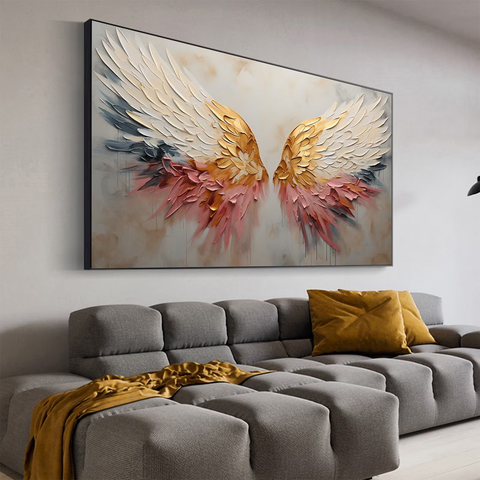 3D Angel Wing Abstract Wall Art in Soft Tones #BGA 022 - Ins artcanvas