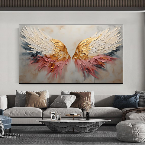 3D Angel Wing Abstract Wall Art in Soft Tones #BGA 022 - Ins artcanvas